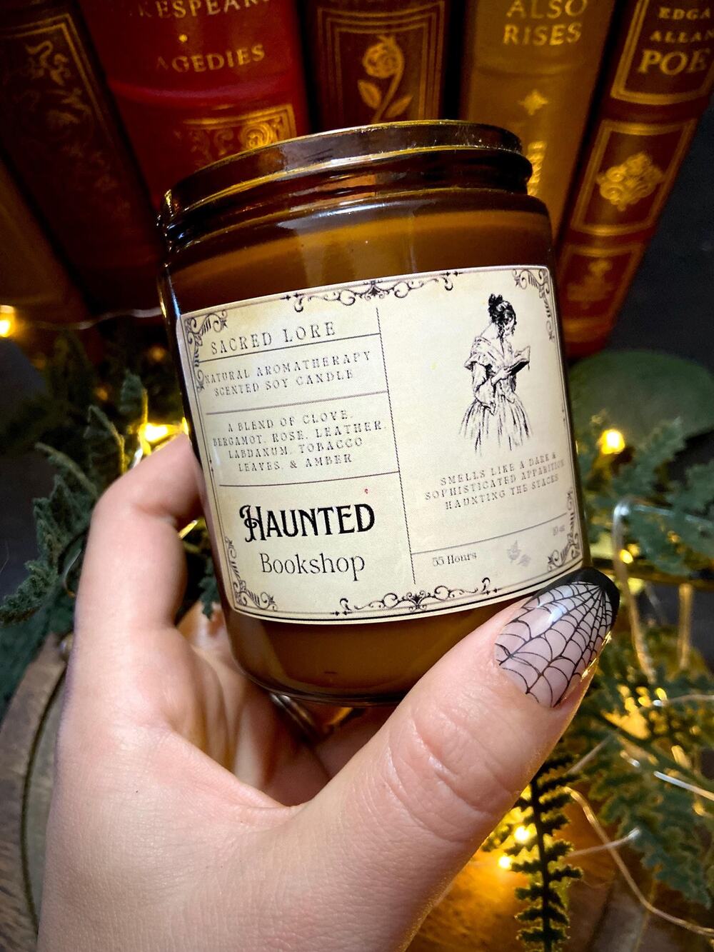 Haunted Bookshop Fall Candle, Dark Academia & Gothic Decor, Book Lover Gift